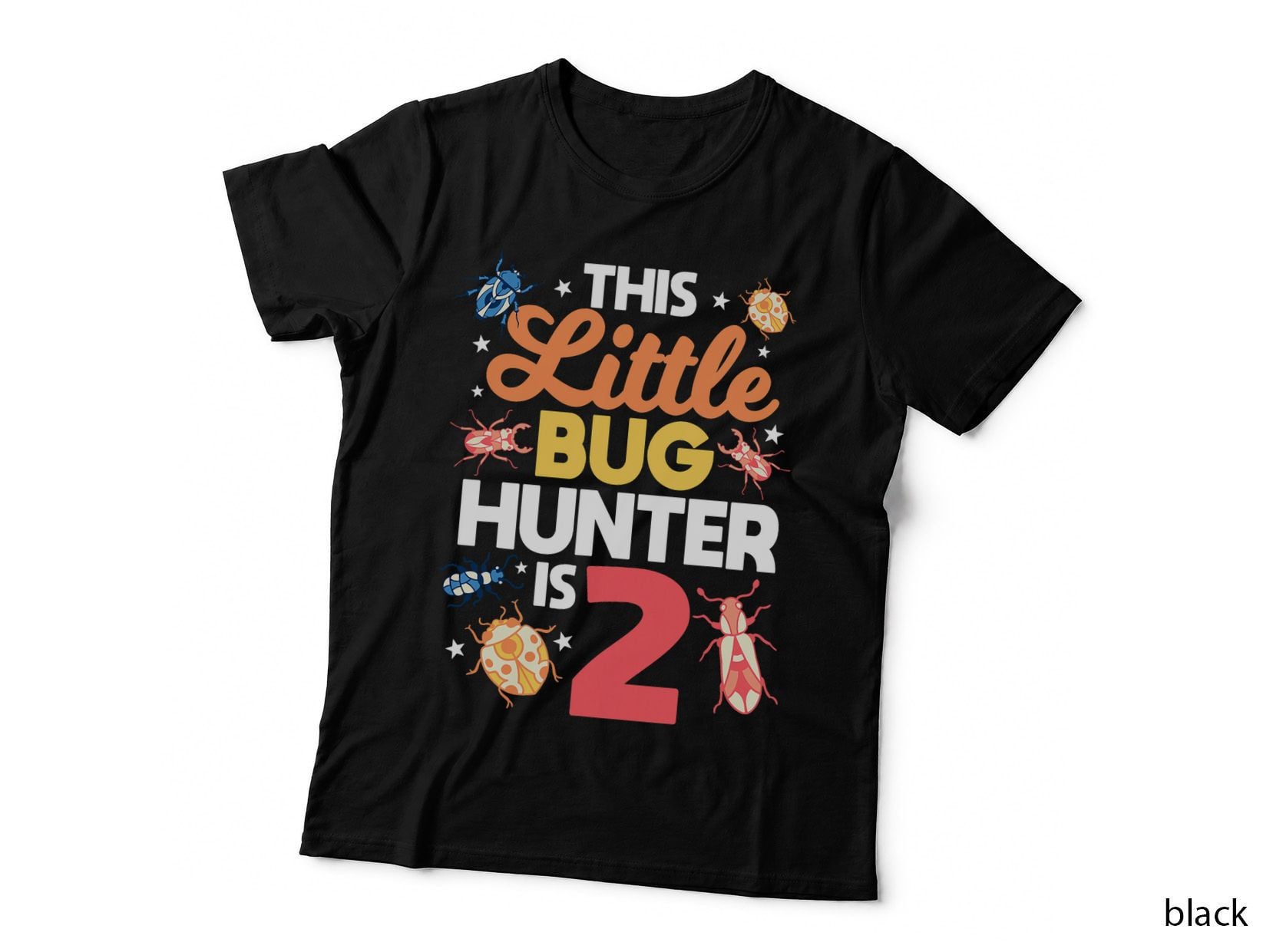 This Little Bug Hunter Is 2 Birthday Insect Birthday Party T-Shirt