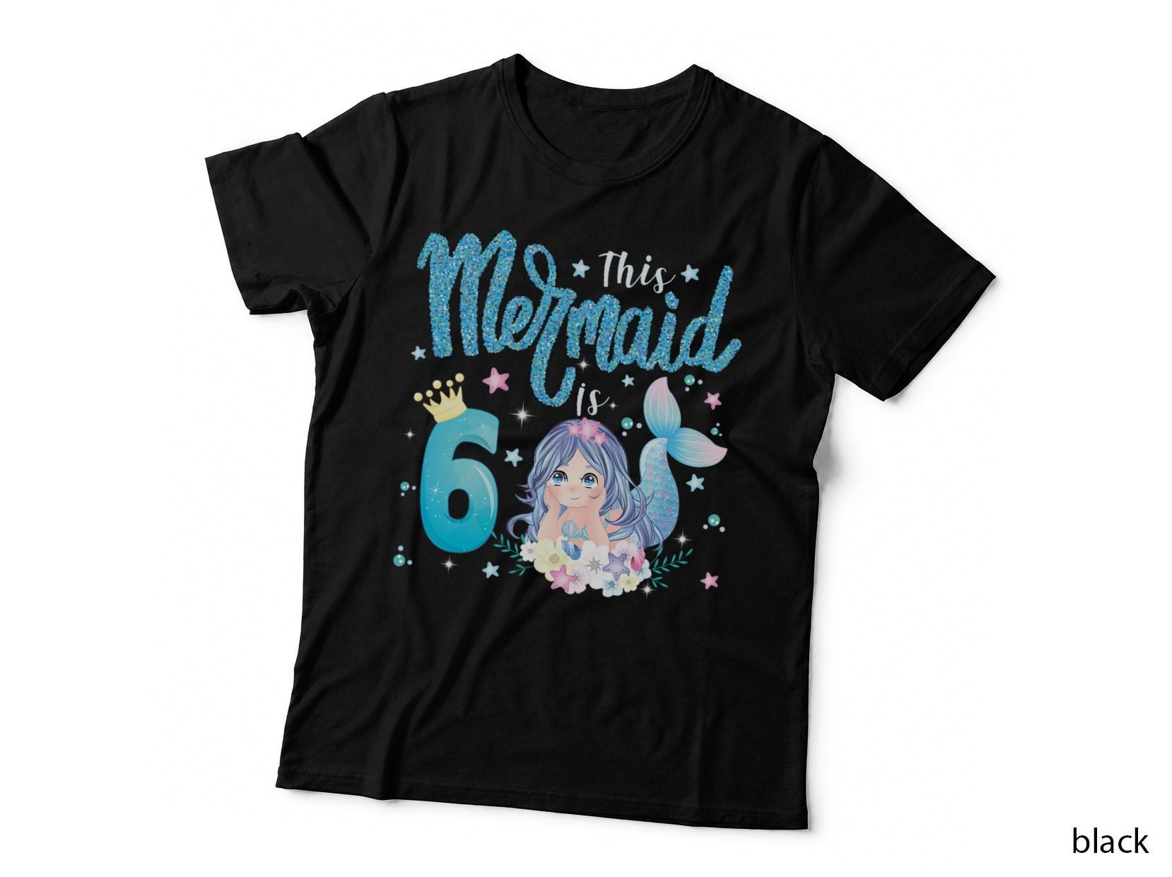 This Mermaid Is 6 - Birthday Mermaid 6th Old Mermaid Birthday T-Shirt