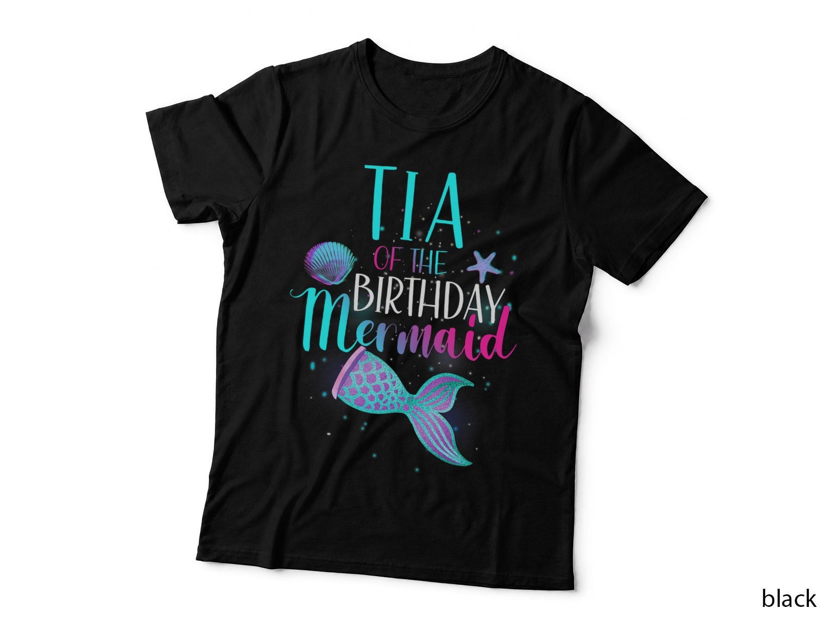 Tia of the Birthday Mermaid Matching Family Birthday T-Shirt