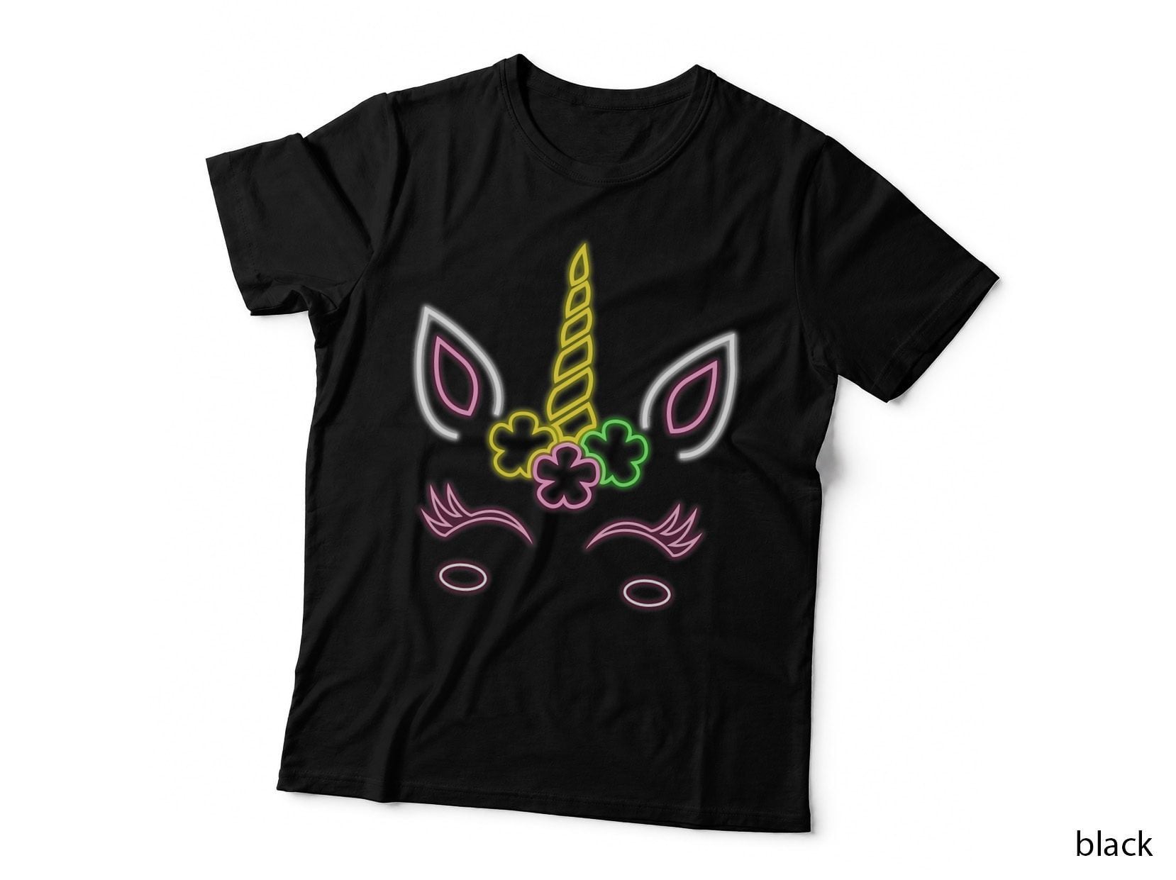 Unicorn Neon Birthday T-Shirt, Girls Fashion, Fun Party Wear