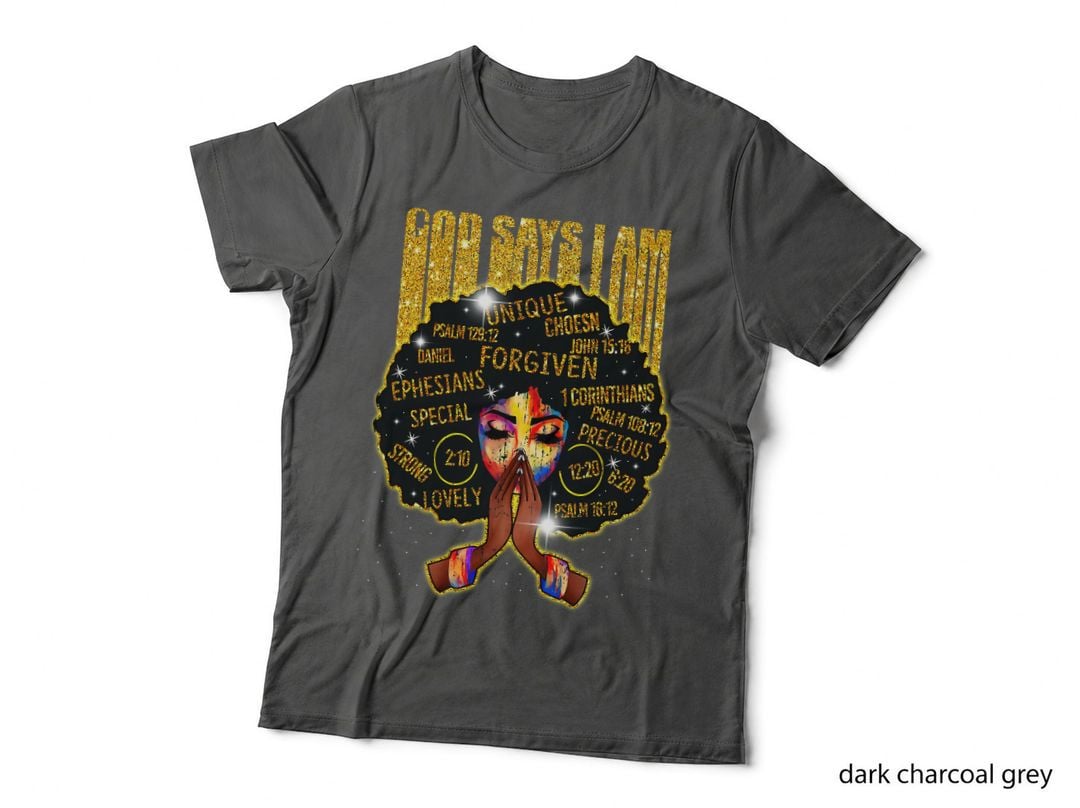 African God Say I Am for Women - Gold Black Girl Magic T-Shirt