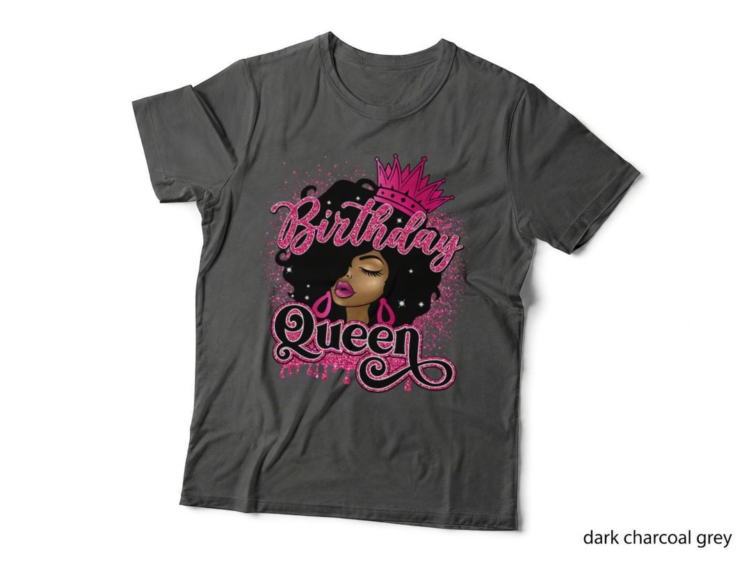 Birthday Queen T-Shirt, Melanin Afro Girl, African American Women