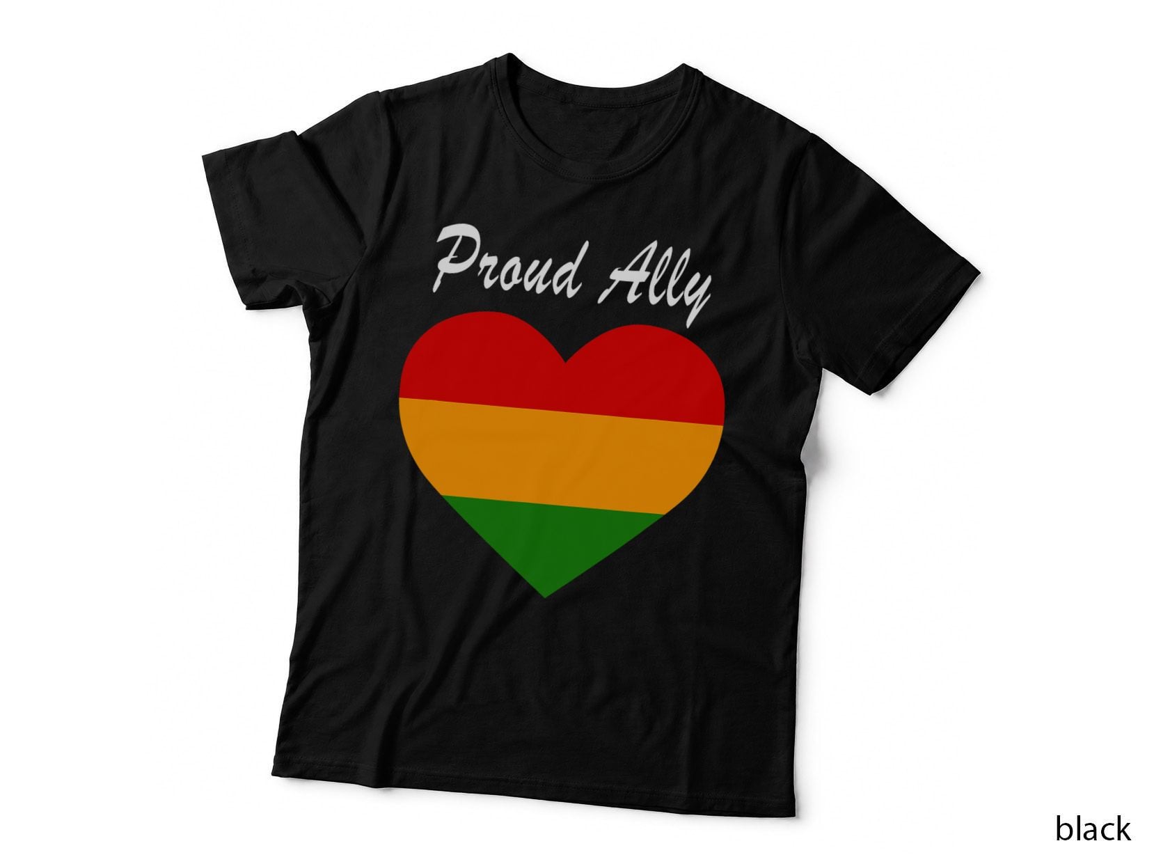 Black History Month - Proud Ally Heart Graphic, Black History Gift T-Shirt