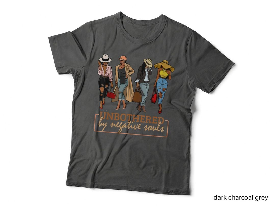 Black History Unbothered by Negative Souls Brown Skin T-Shirt