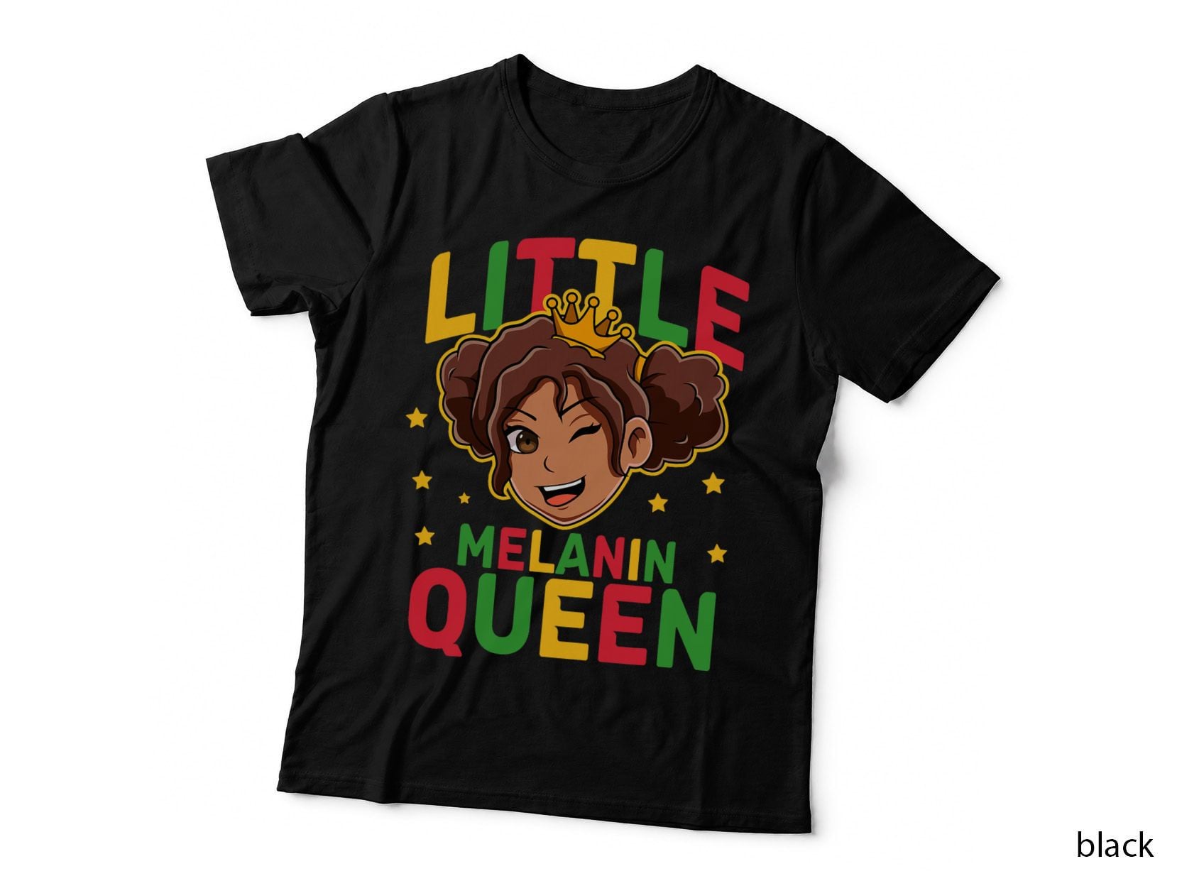 Black Melanin Girl Black History Month African American Kids T-Shirt