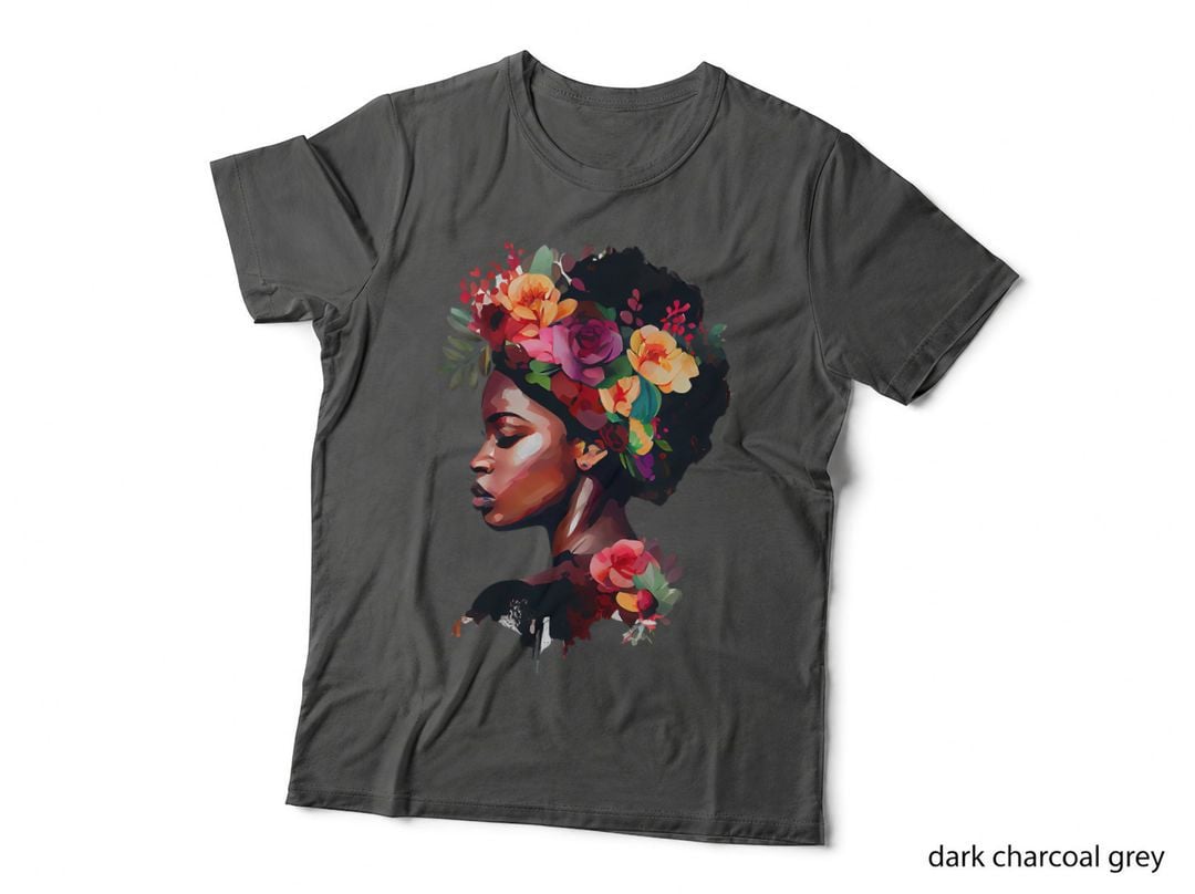 Black Queen Afro Melanin Dripping Art Black History T-Shirt