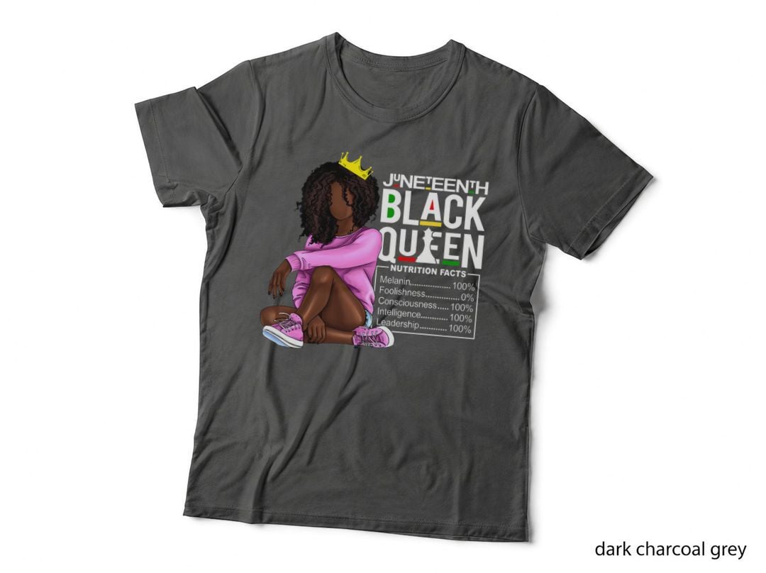 Black Queen Nutritional Facts African American Women Girls T-Shirt