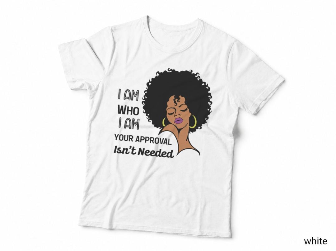Black Queen Women Lady Curly Natural Afro African American T-Shirt