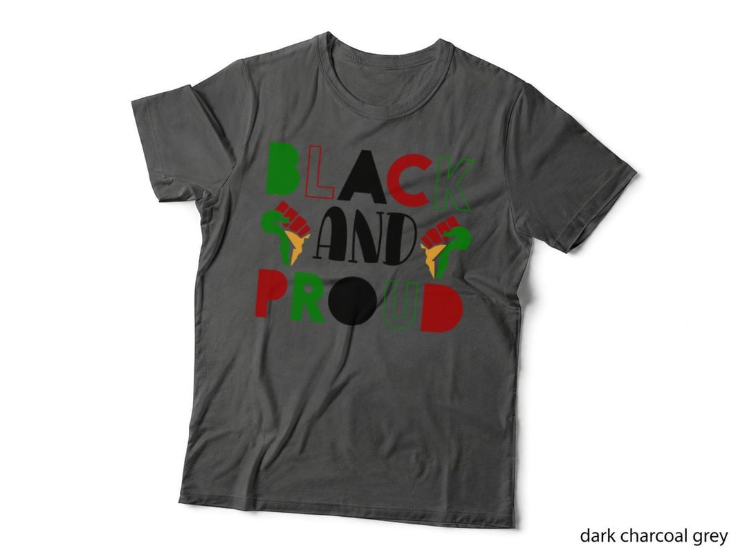Black and Proud Black History Month T-Shirt, Fist Raised Africa Map Graphic Tee