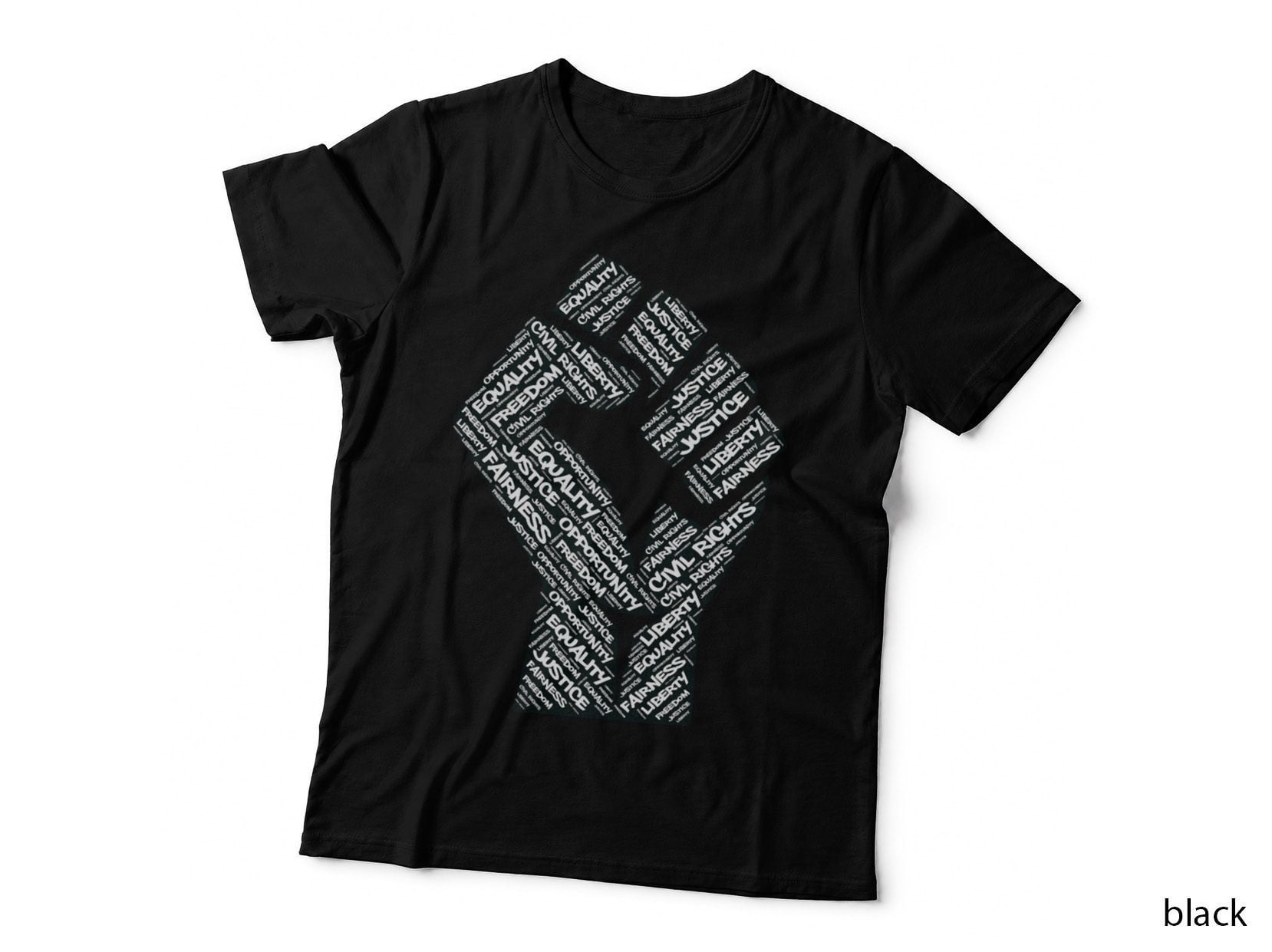 Civil Rights Black Power Fist Justice Design T-Shirt