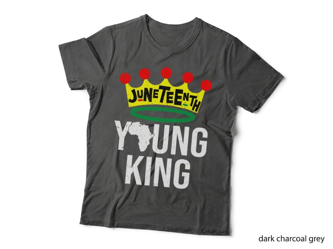 Crown Junenth Young King 1865 African American Kids Boys T-Shirt