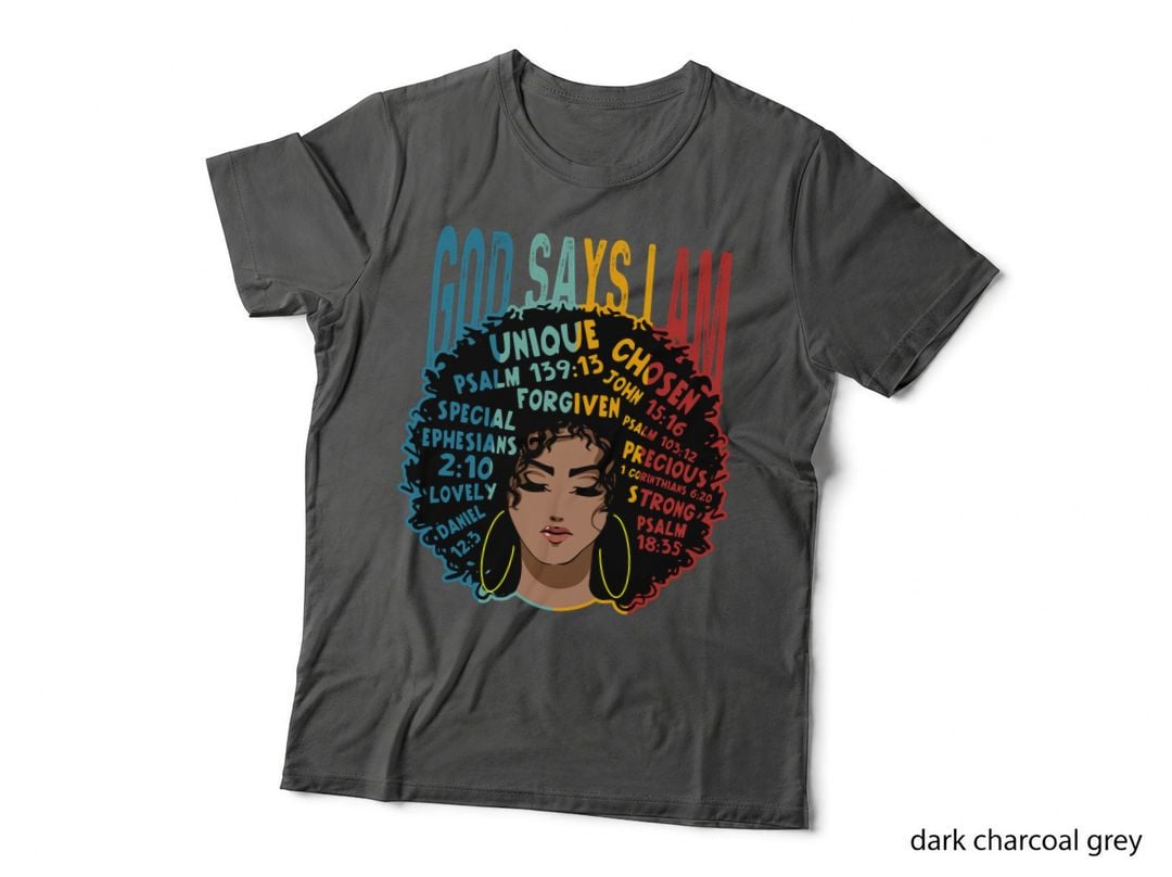 Gods Say I Am Melanin Afro Woman Black History Month Pullover Hoodie T-Shirt