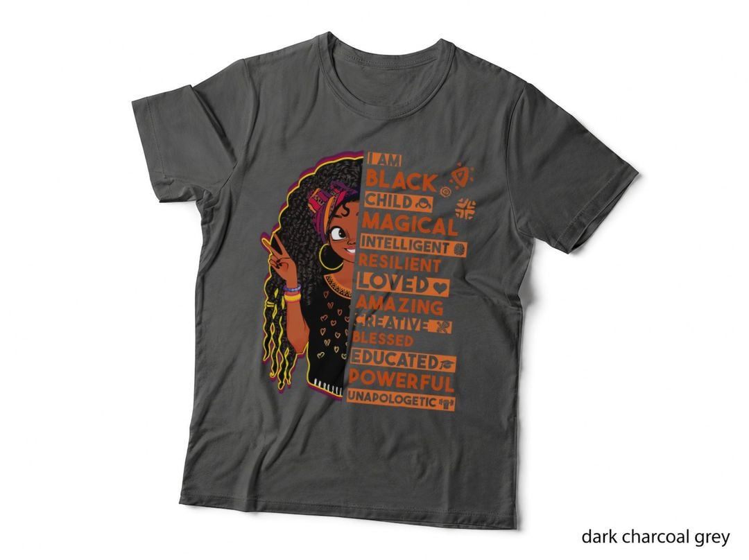 I Am Black History Month Shirt for Kids Girls Afro American T-Shirt