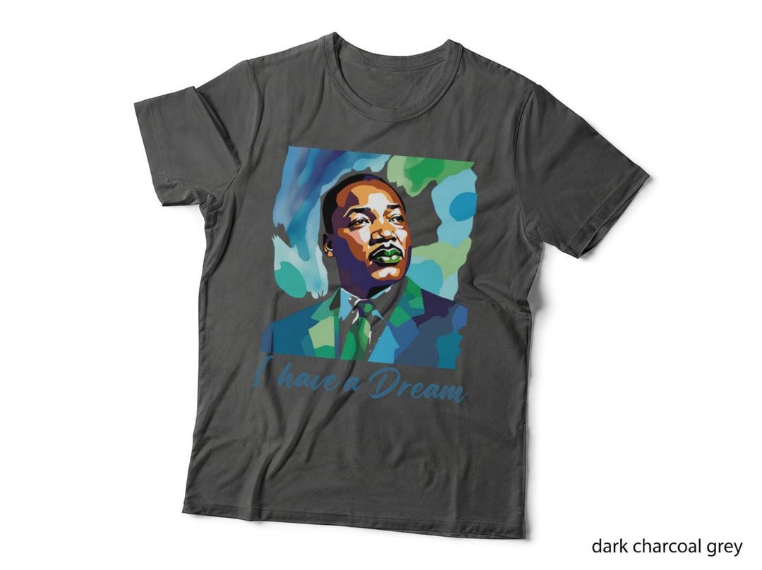 I Have a Dream Hunting T-Shirt, Colorful Portrait of Martin Luther Graphic Tee