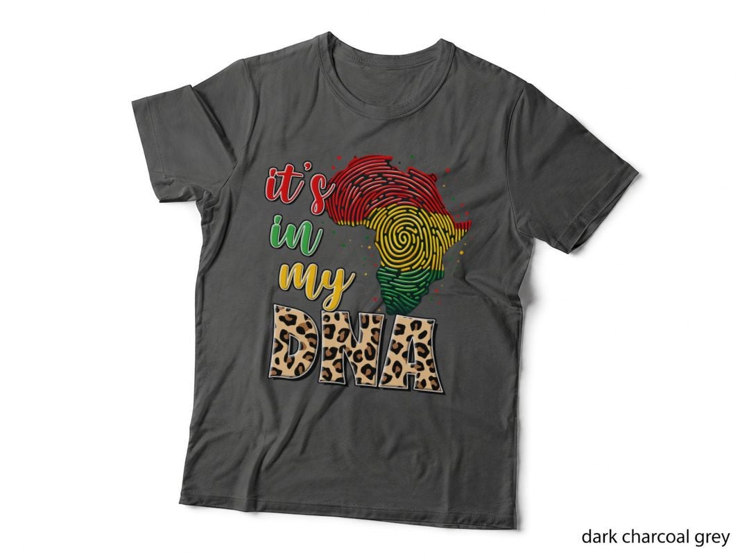 It's in My Dna Black History Month T-Shirt, African Map Fingerprint Pattern