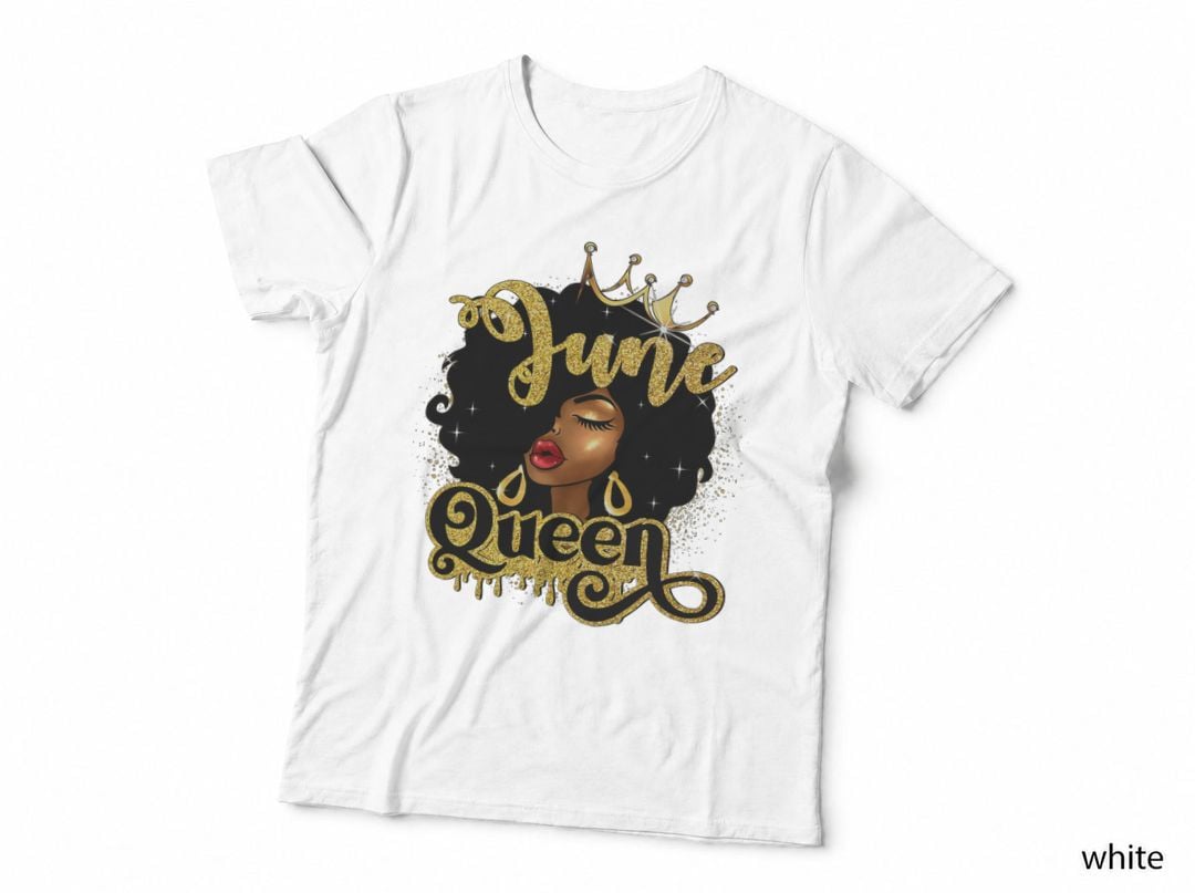 June Queen Birthday Afro Girls African American Women T-Shirt