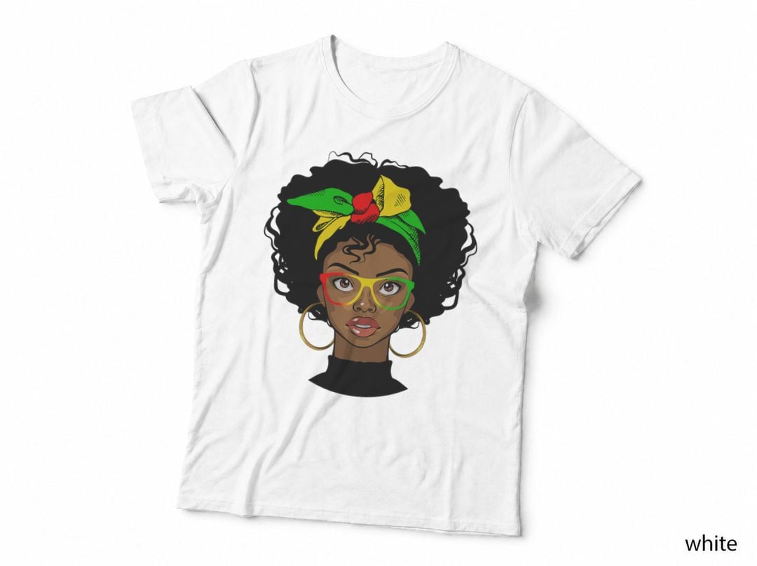 Junenth Afro Woman Black Queen African American Melanin T-Shirt