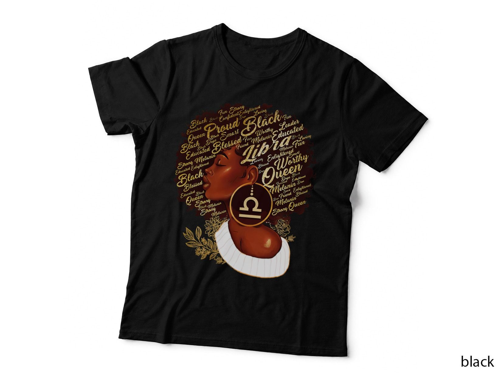 Libra Queen T-Shirt, Black Empowerment, Melanin Queen Apparel