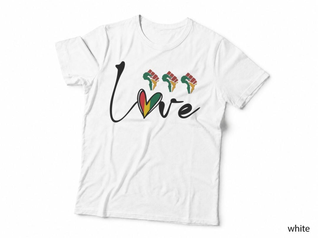 Love Black History Month T-Shirt, Three African Continent Fists Graphic Tee
