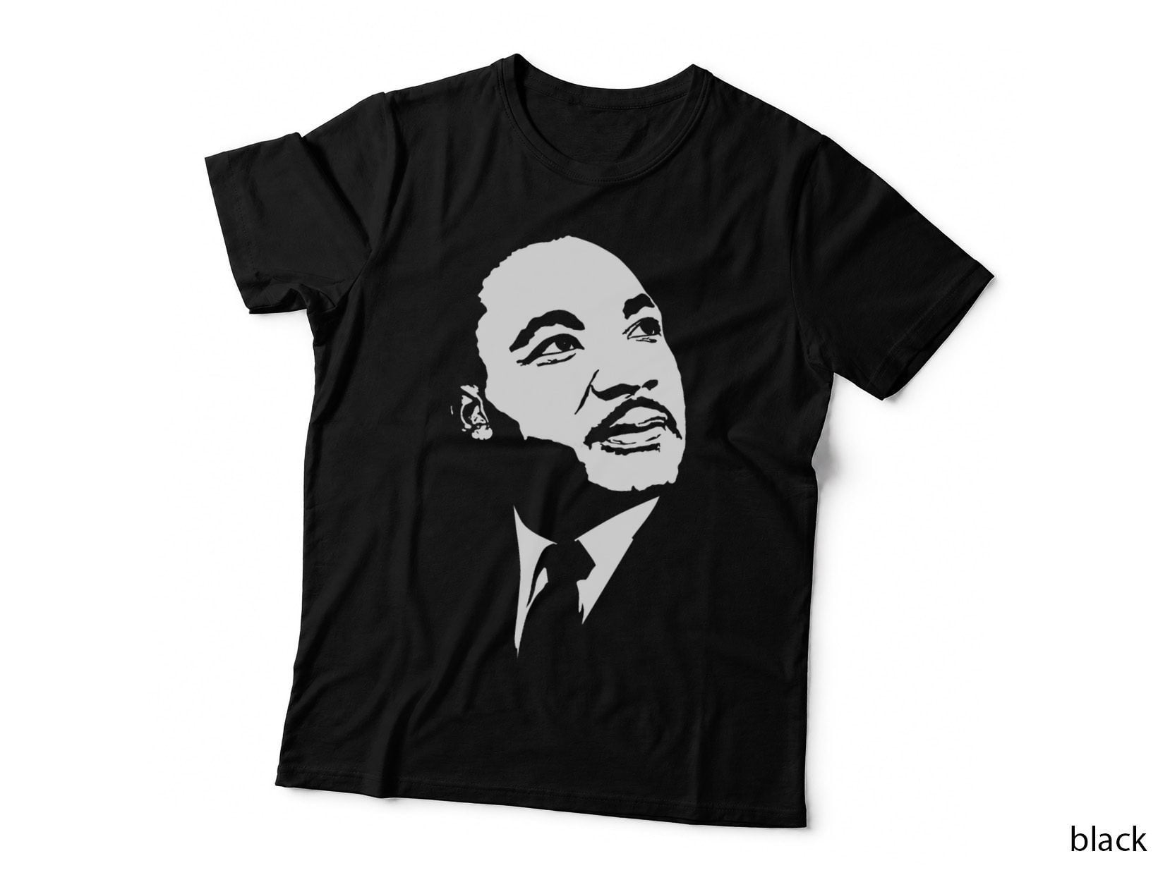 Martin Luther King MLK, Black and White Silhouette Illustration T-Shirt