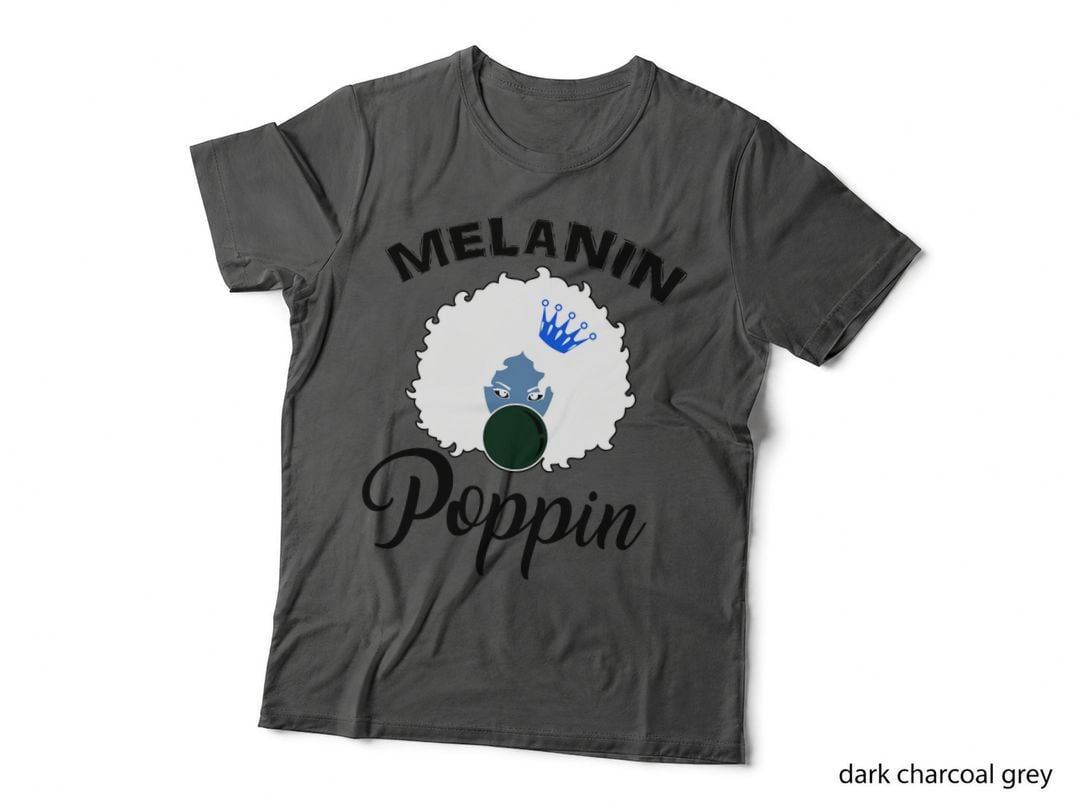 Melanin Poppin Afro Queen Cool Black History Month Gift Pullover Hoodie T-Shirt