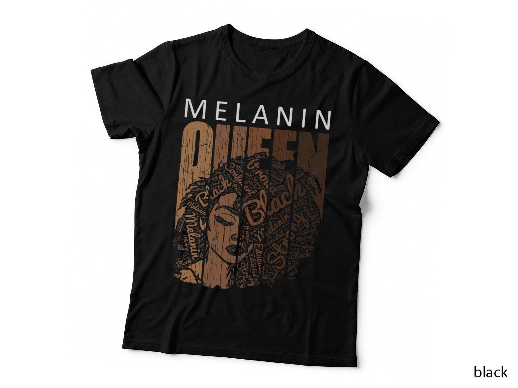 Melanin Queen Tee African American Strong Black Natural Afro T-Shirt