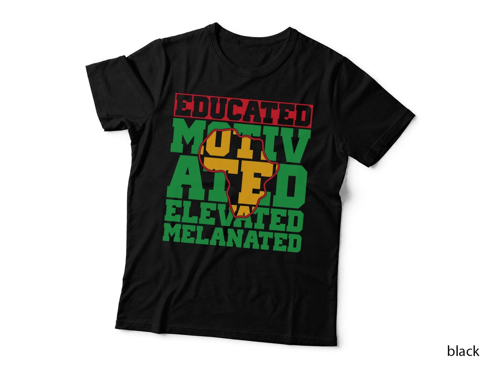 Motivated Black History Month T-Shirt, Motivated African Silhouette Graphic Tee