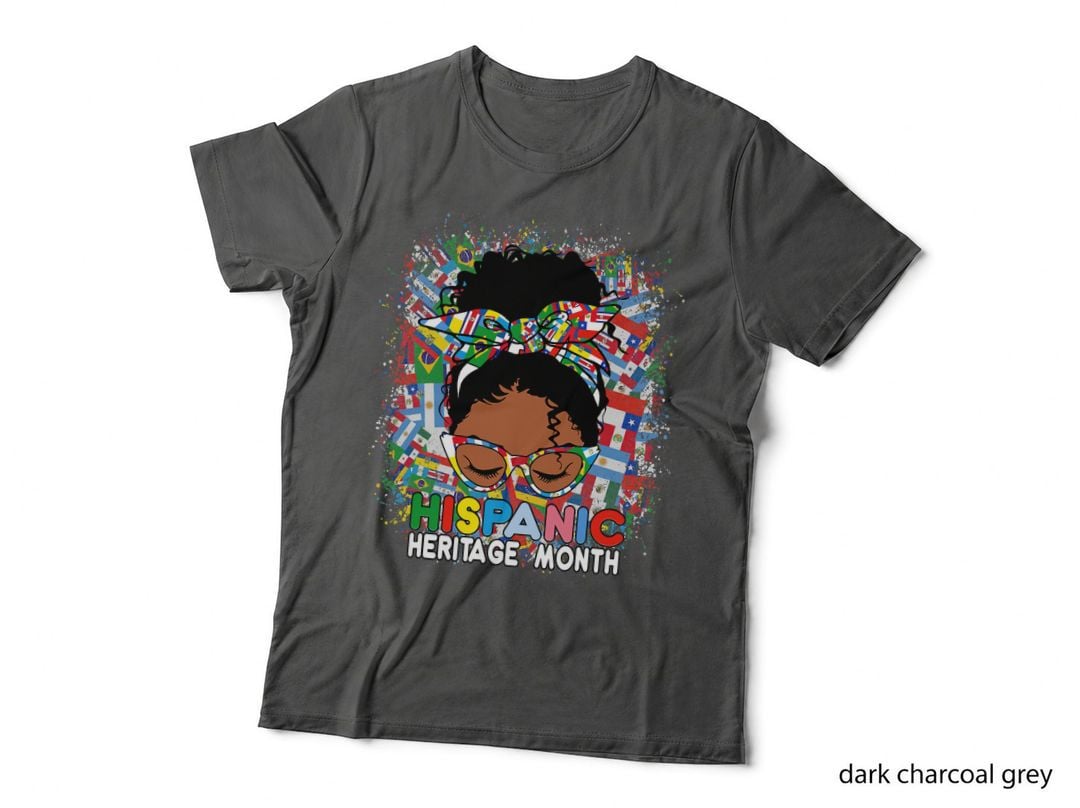 National Hispanic Heritage Month Latina Melanin Messy Bun T-Shirt