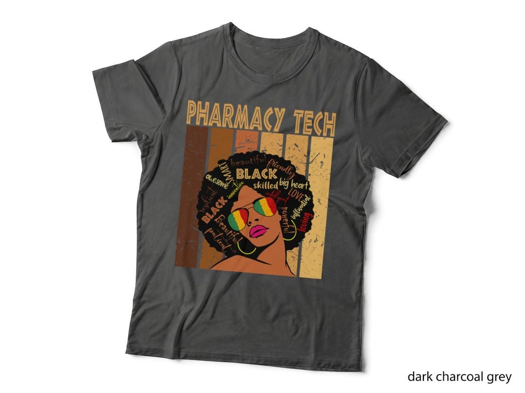 Pharmacy Tech Afro African American Black History Month T-Shirt