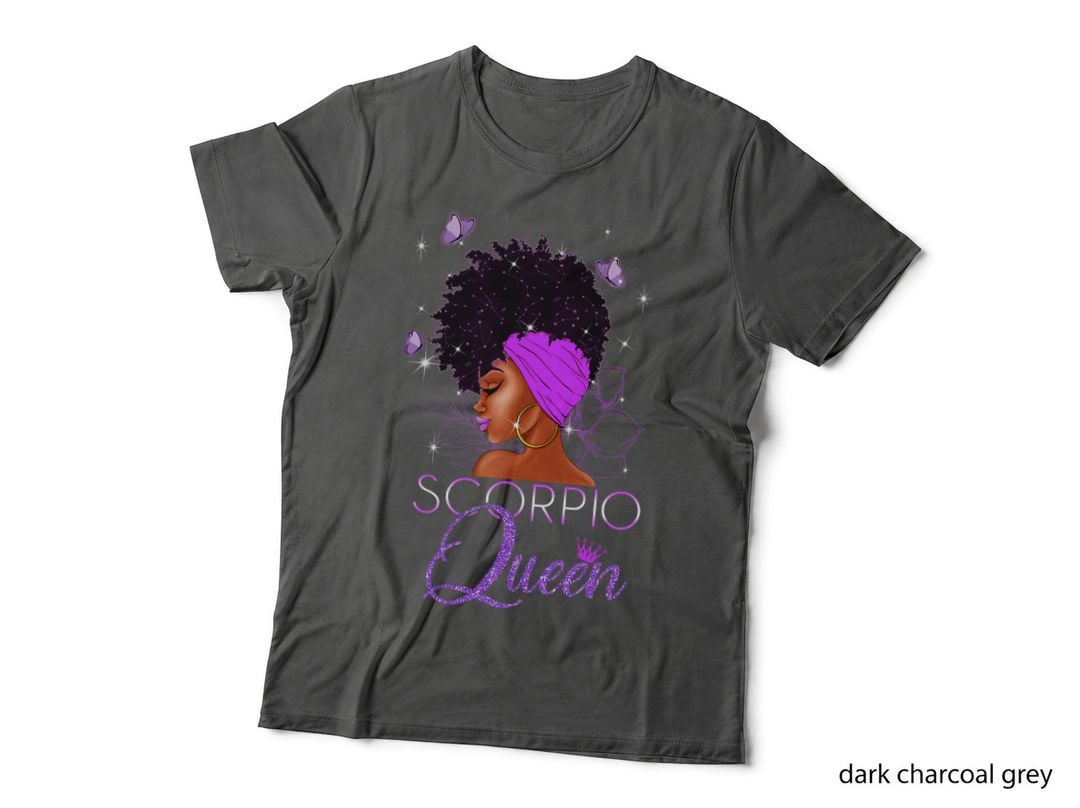 Purple Scorpio Queen African American Woman October November T-Shirt