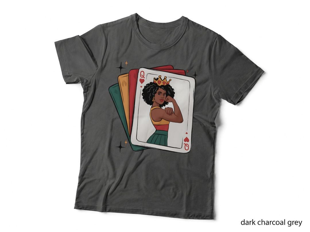 Queen of Hearts Playing Cards Black History Month T-Shirt