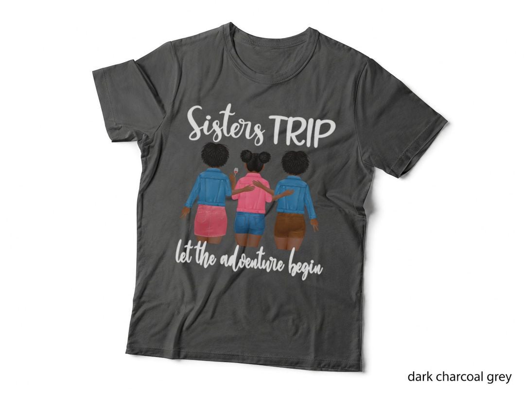 Sisters Trip Black Women Vacation Travel African American T-Shirt