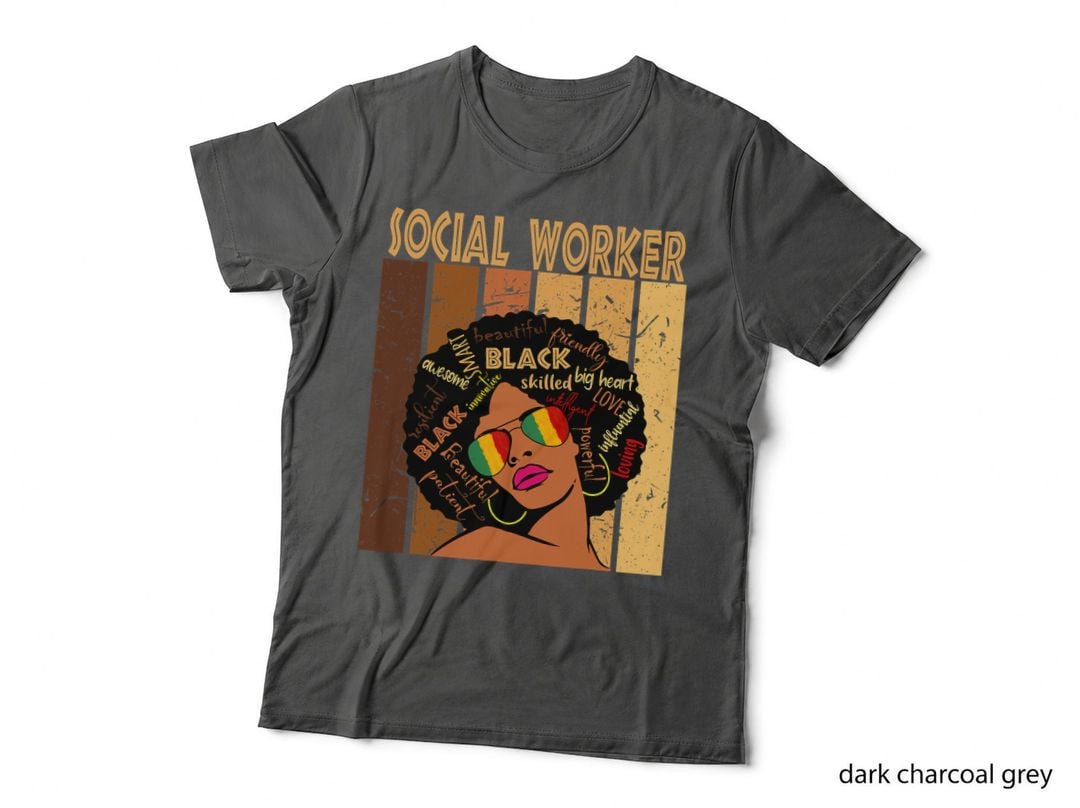 Social Worker Afro African American Black History Month T-Shirt