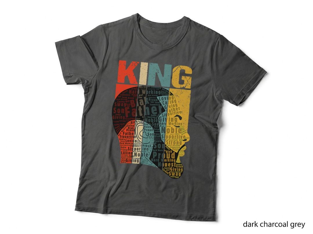 Strong Black King T Shirt African American Tee Natural Afro T-Shirt