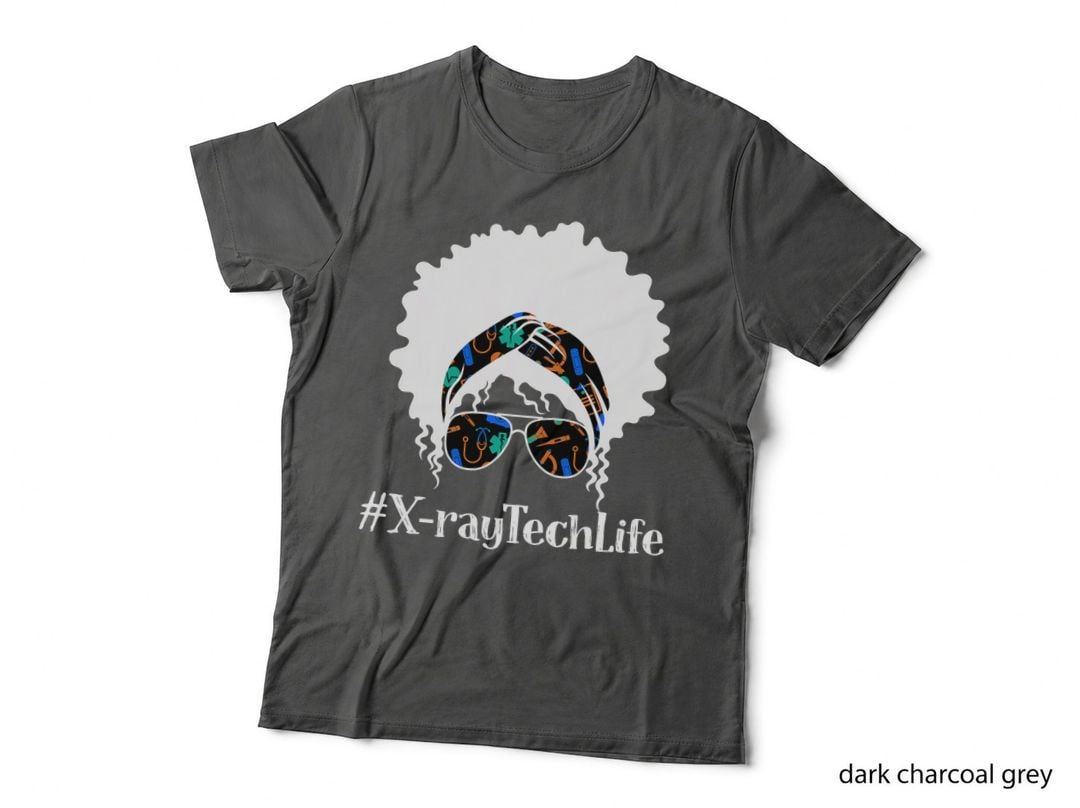 X-Ray Tech Black Afro Messy Bun African American Women T-Shirt
