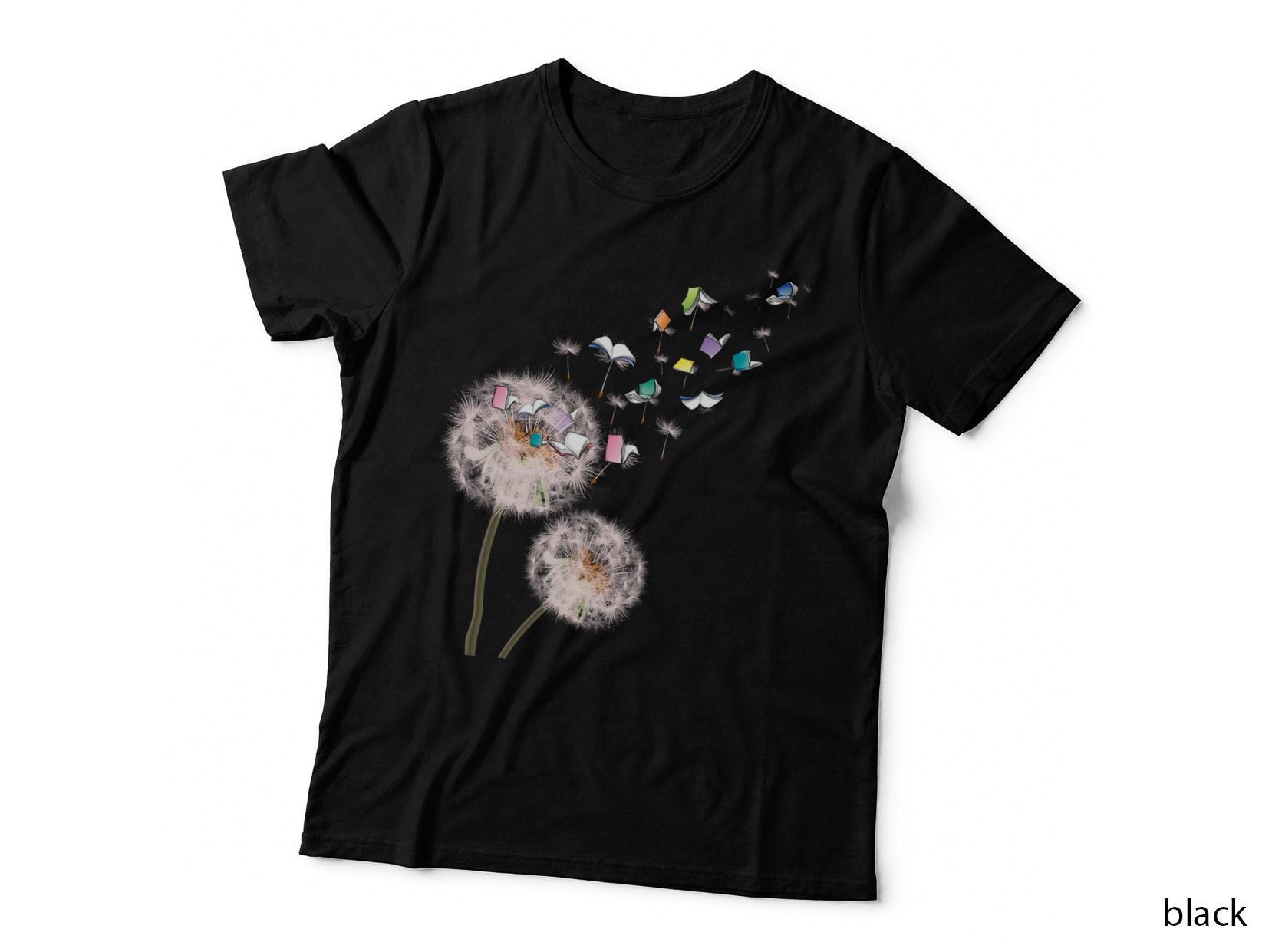 Book Dandelion T-Shirt, Literary Art Print, Book Lover Apparel