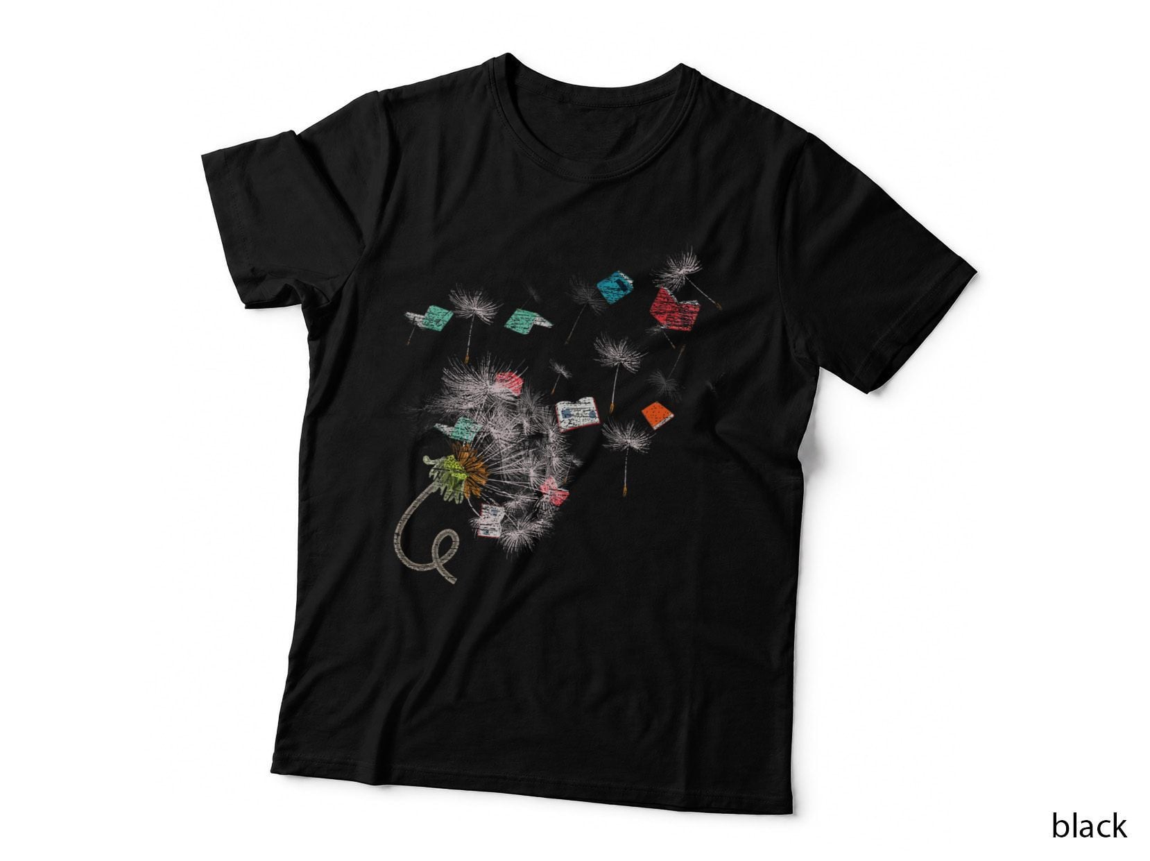 Book Librarian Dandelion Book Reading, Literary Gift, Library Staff T-Shirt