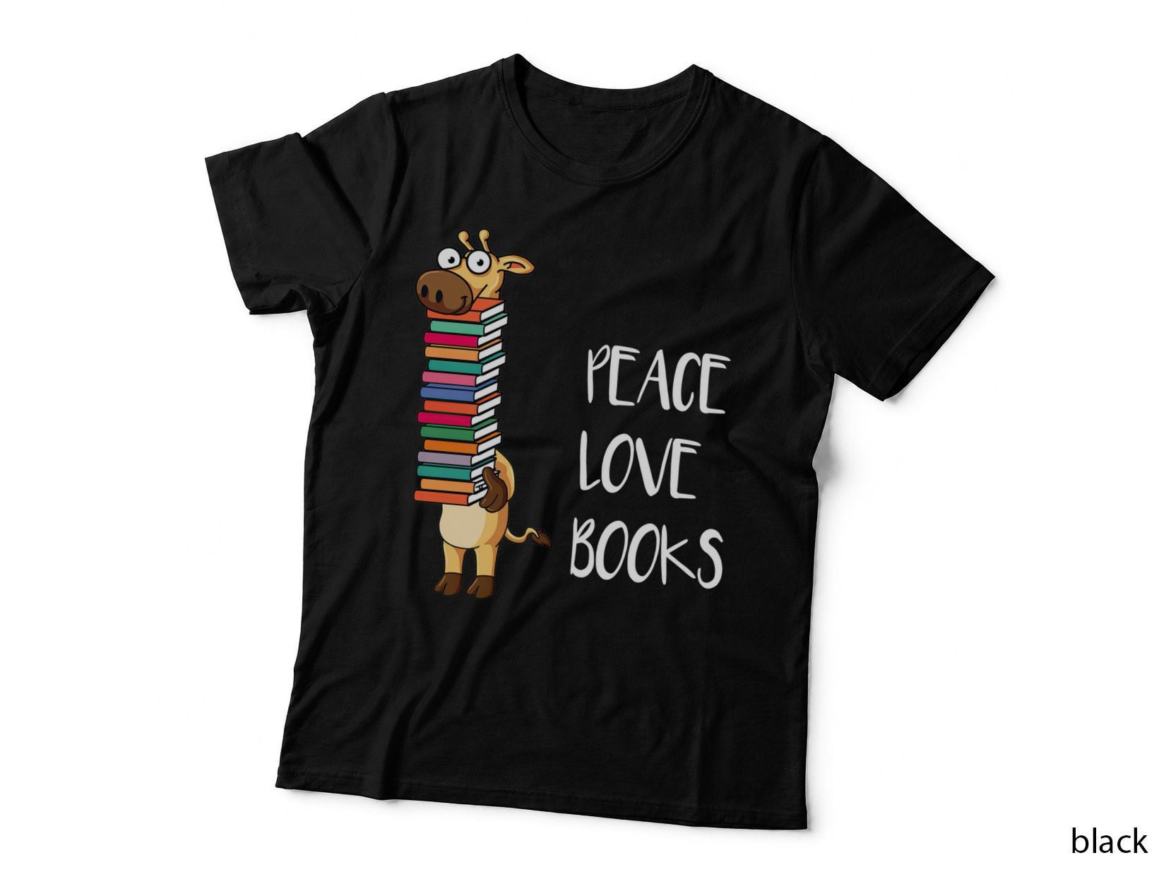 Bookworm Giraffe T-Shirt, Animal Lover Apparel, Pet Lover Apparel