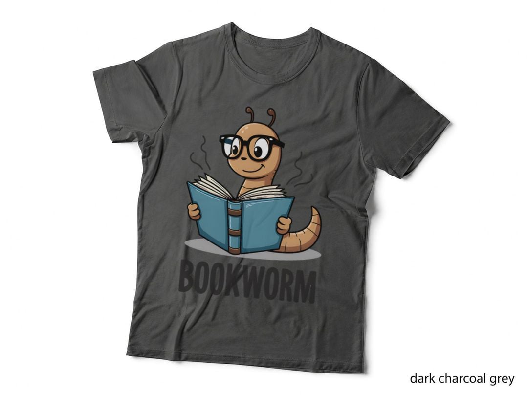 Bookworm Whimsical Cute Cartoon Book Lover Reading Worm with Glasses T-Shirt