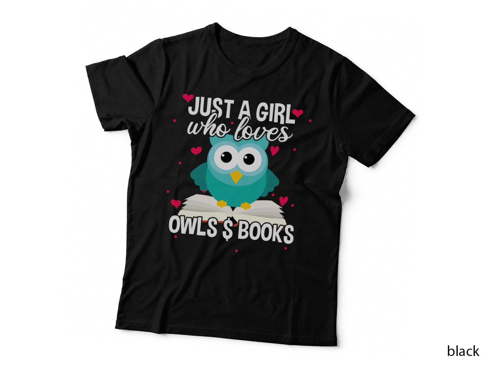Just a Girl Who Loves Owls and Books, Cute Bookworm T-Shirt