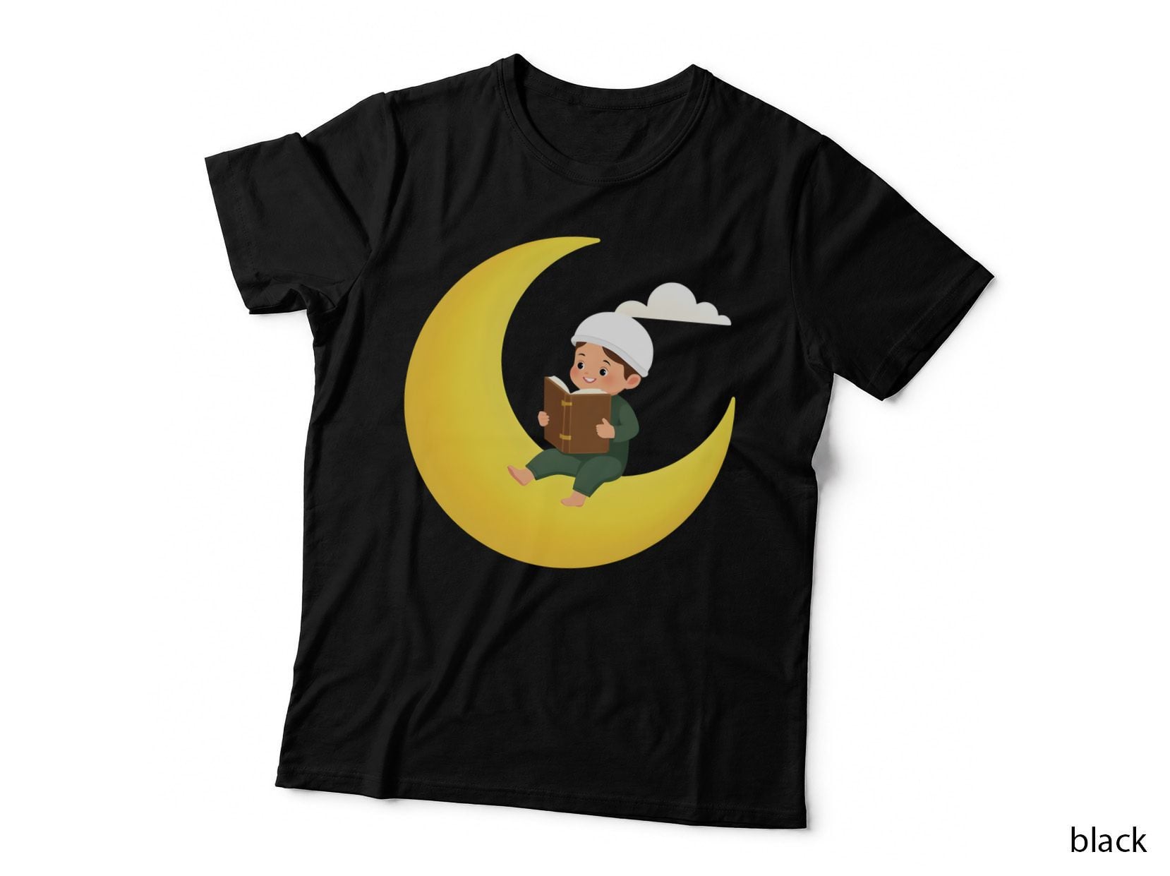 Qur'an Reading Muslim Boy Cartoon Islamic Ramdan Eid T-Shirt