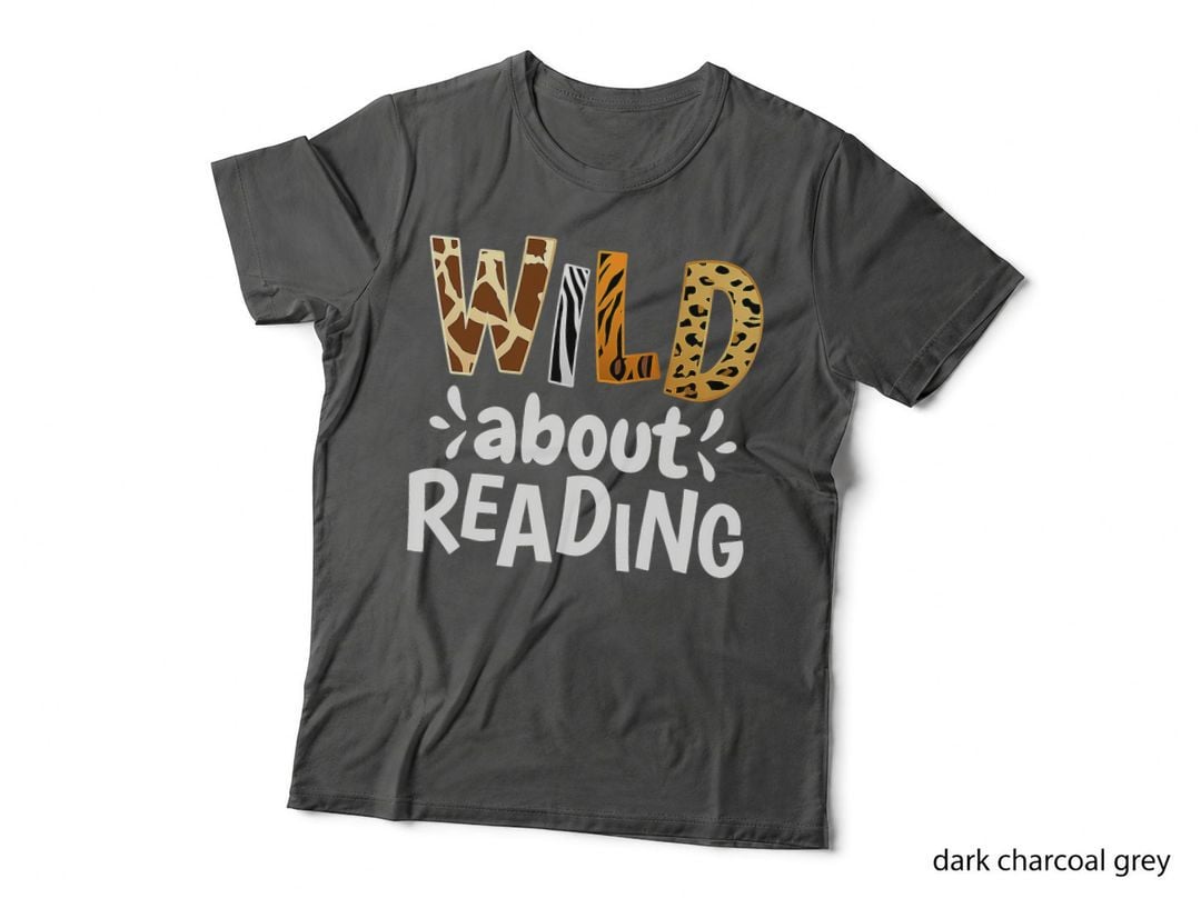 Wild About Reading Books and Bookworm Library Day T-Shirt