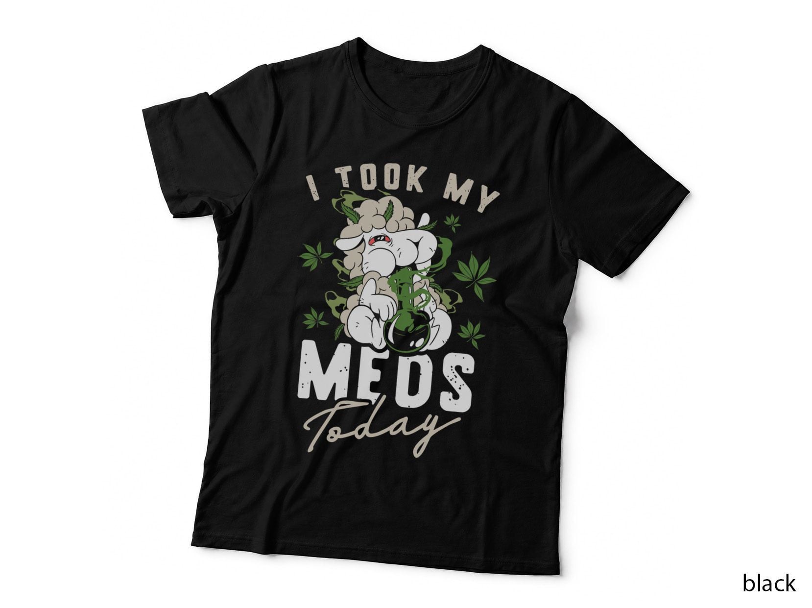 Cannabis I Marijuana Medication Weed Sheep Stoned Animal T-Shirt