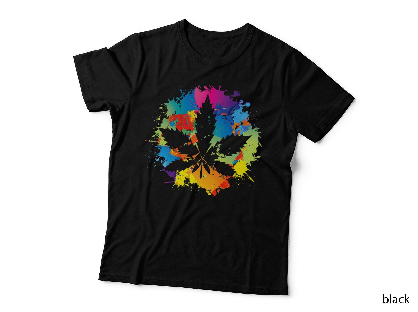 Colorful Cannabis Leaf Weed 420 Stoner Gift T-Shirt