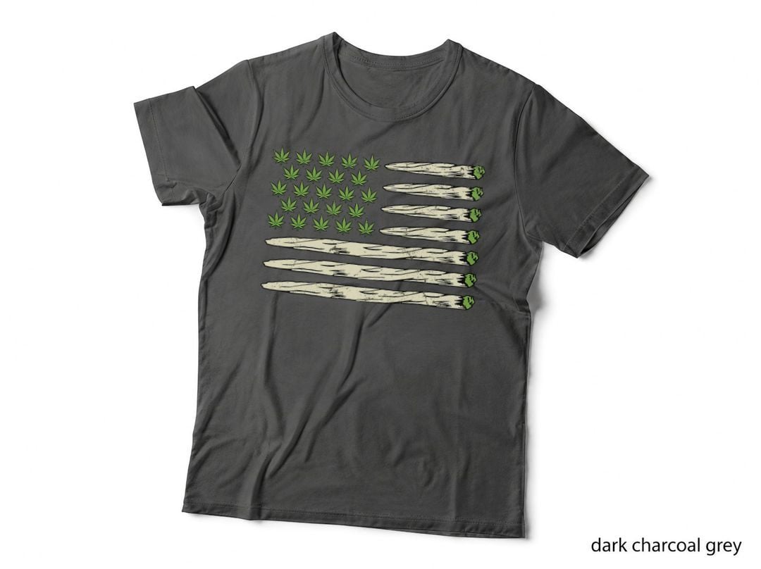 Marijuana Cannabis Pot Flag Joint Smoker 420 Weed Flower, Botanical T-Shirt