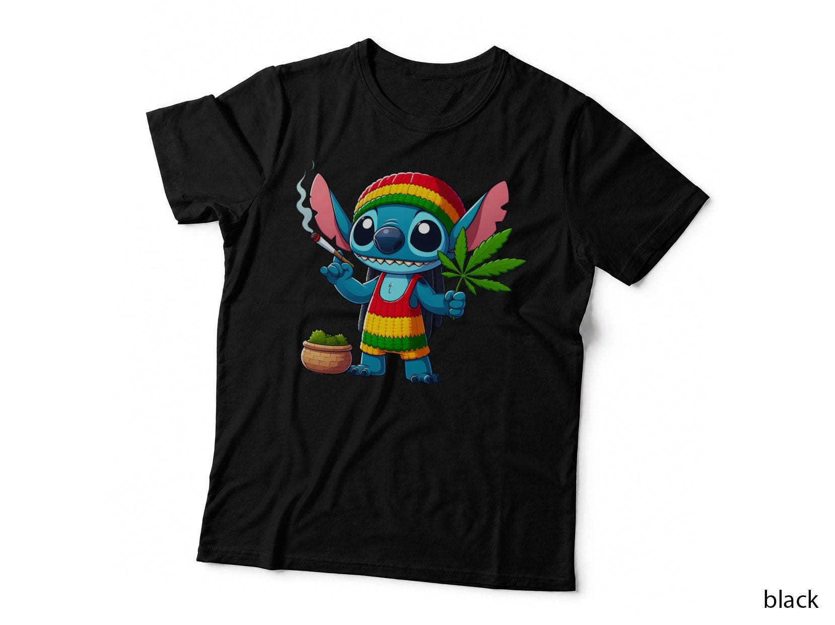 Rasta Character Weed T-Shirt, 420 Stoner Vibes, Marijuana Leaf Print