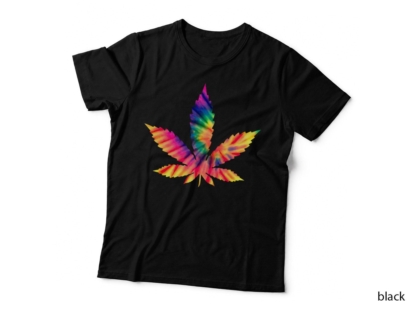 Tie Dye Marijuana Weed Leaf Cannabis Hemp Stoner Pot Smoker T-Shirt
