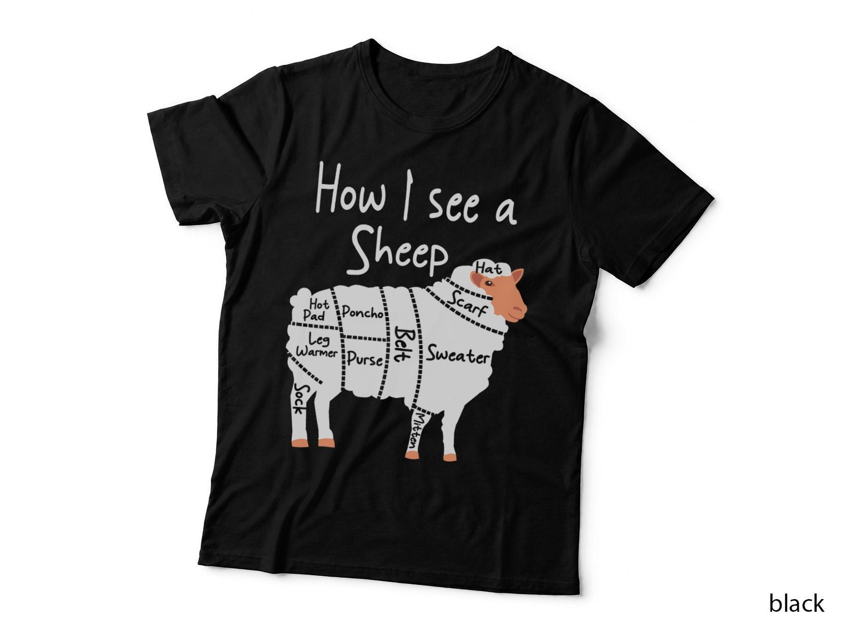How I See a Sheep - Knitting Knitter Crocheting Crocheter T-Shirt
