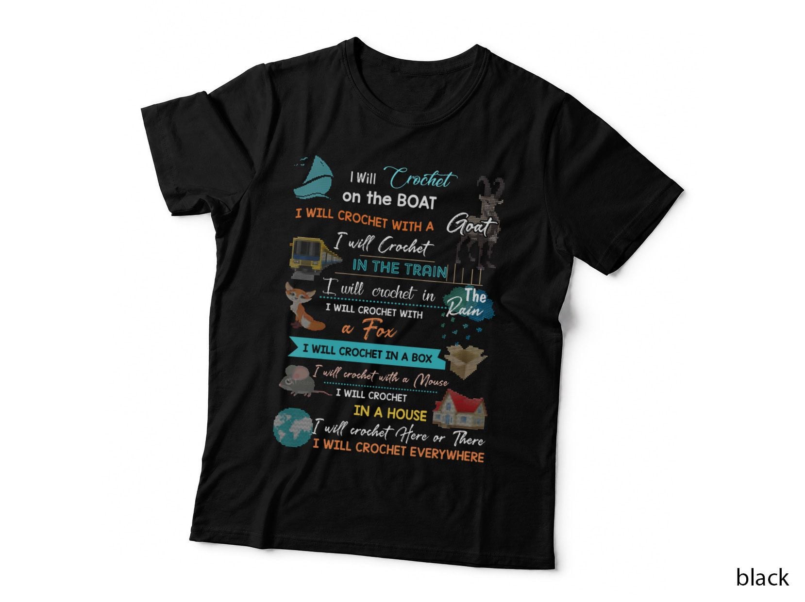 I Will Crochet on a Boat I Will Crochet Here or There T-Shirt