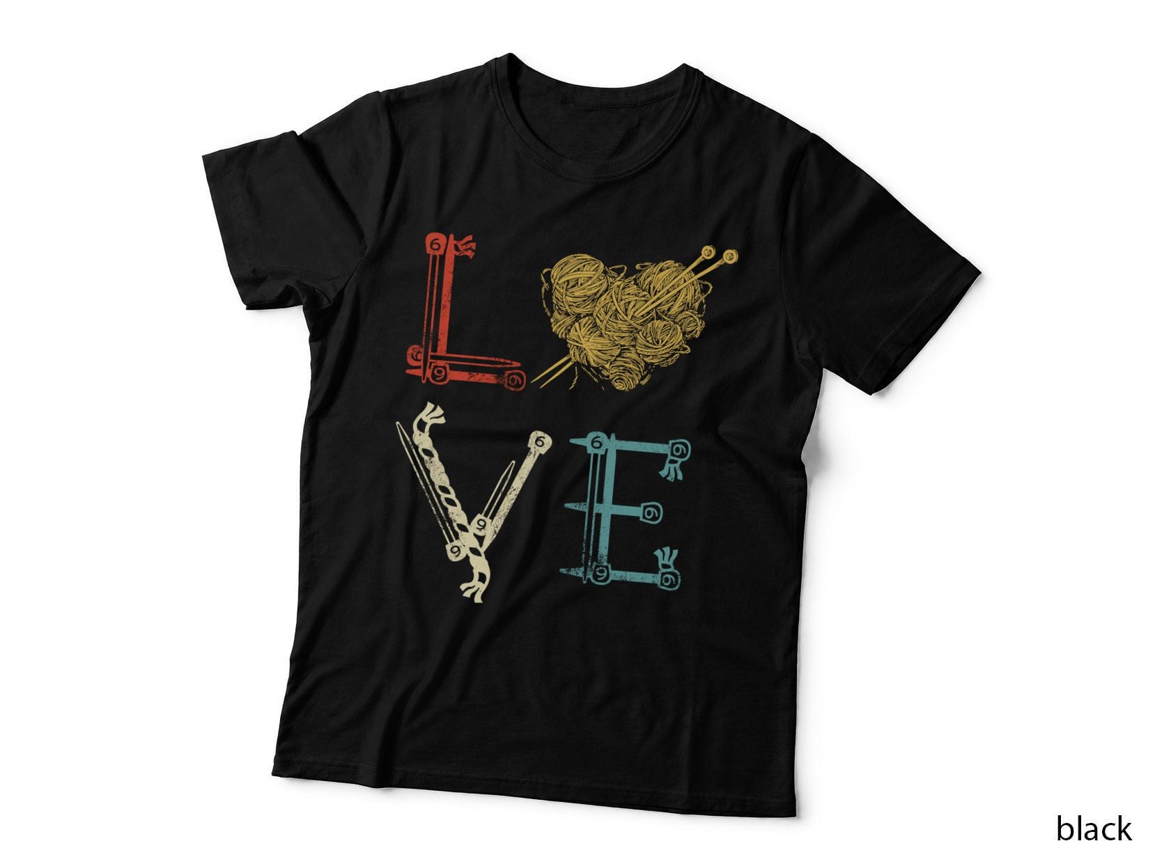 Knitting Love T-Shirt, Crafty Knitter Gift, Knitting Enthusiast Apparel